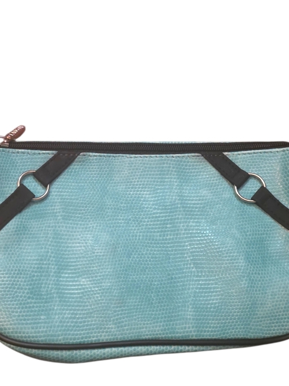 Lancome Aqua Textured Wristlet Clutch with Black Trim - Picture 3 of 5